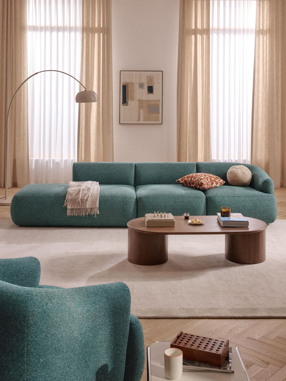 Marenzia Modular Bouclé Chaise (2-Seater)