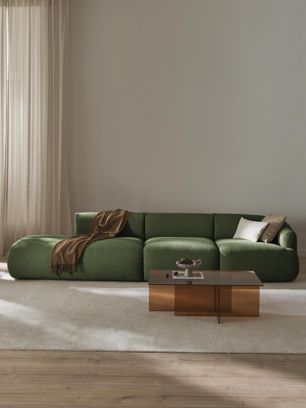 Marenzia Modular Bouclé Chaise (2-Seater)