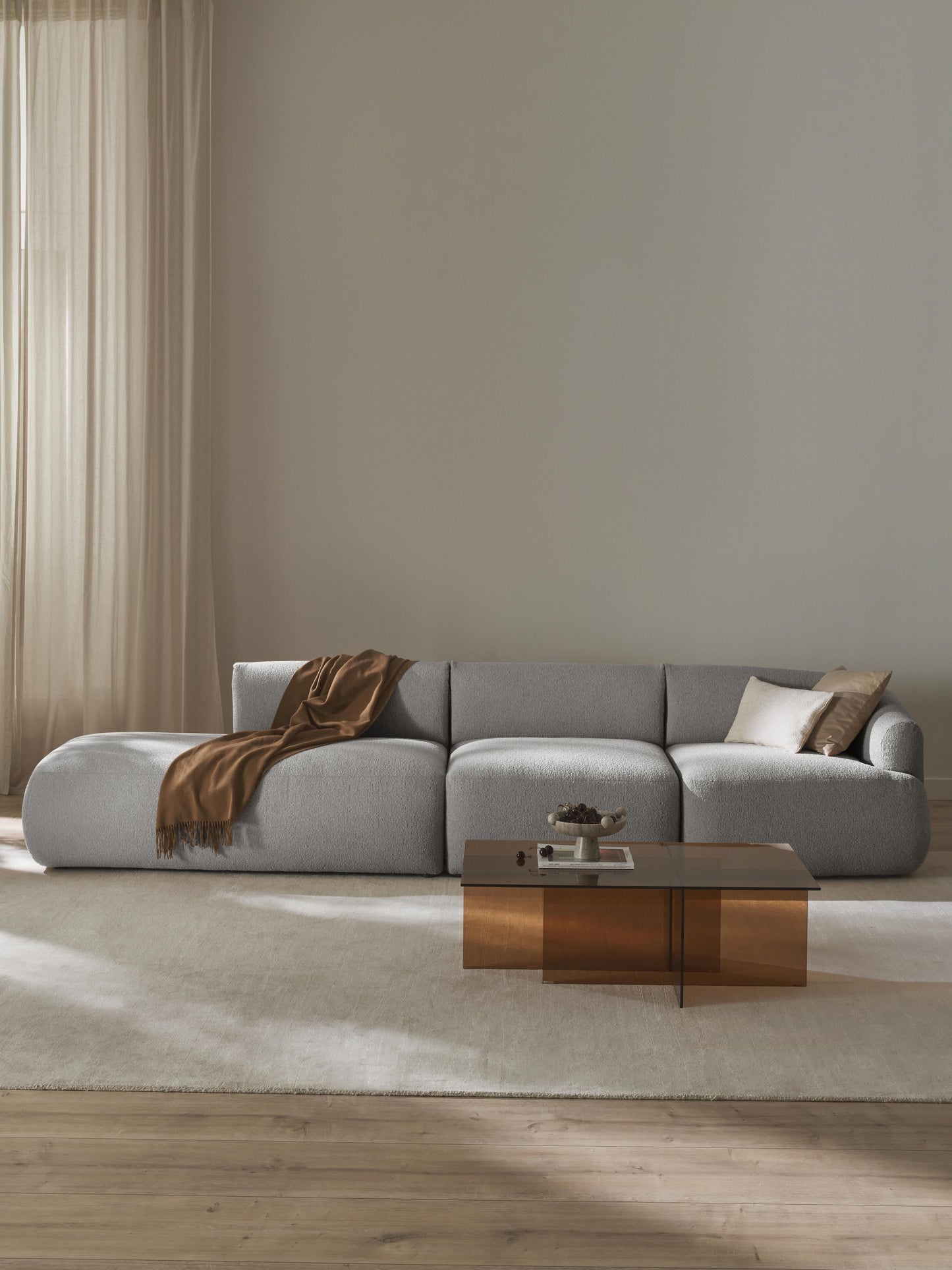 Marenzia Modular Bouclé Chaise (2-Seater)