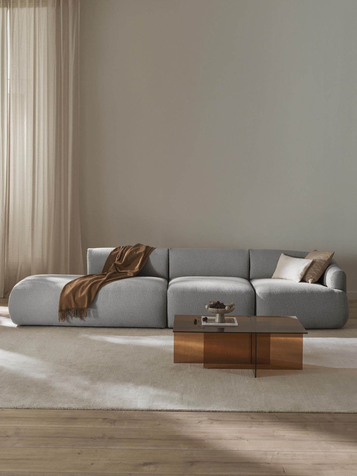 Marenzia Modular Bouclé Chaise (2-Seater)