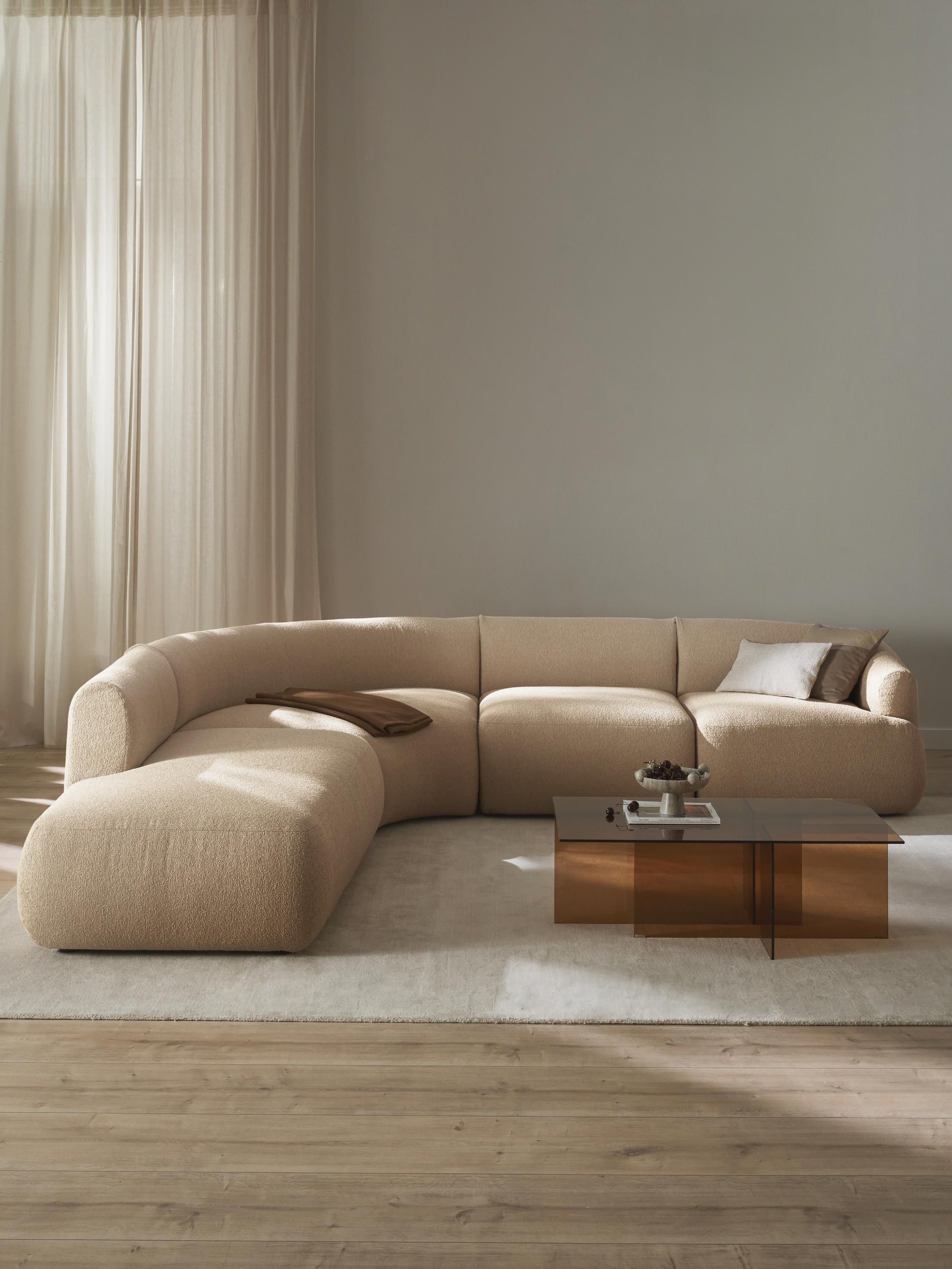 Marenzia Modular Corner Sofa (4-Seater) in Bouclé