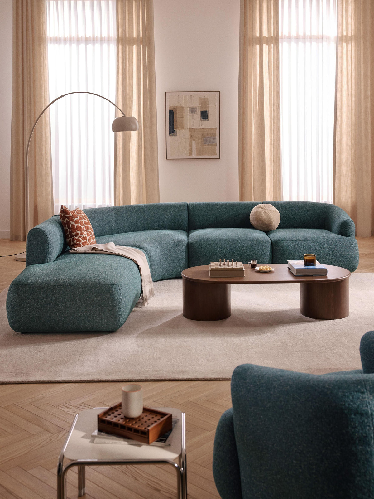 Marenzia Modular Corner Sofa (4-Seater) in Bouclé