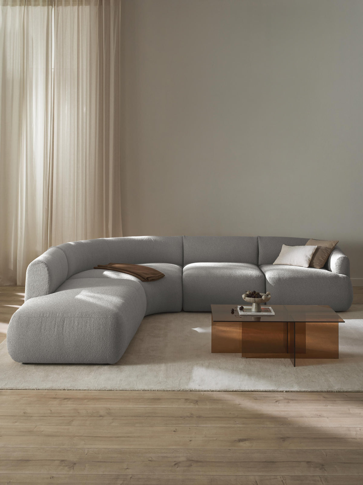 Marenzia Modular Corner Sofa (4-Seater) in Bouclé