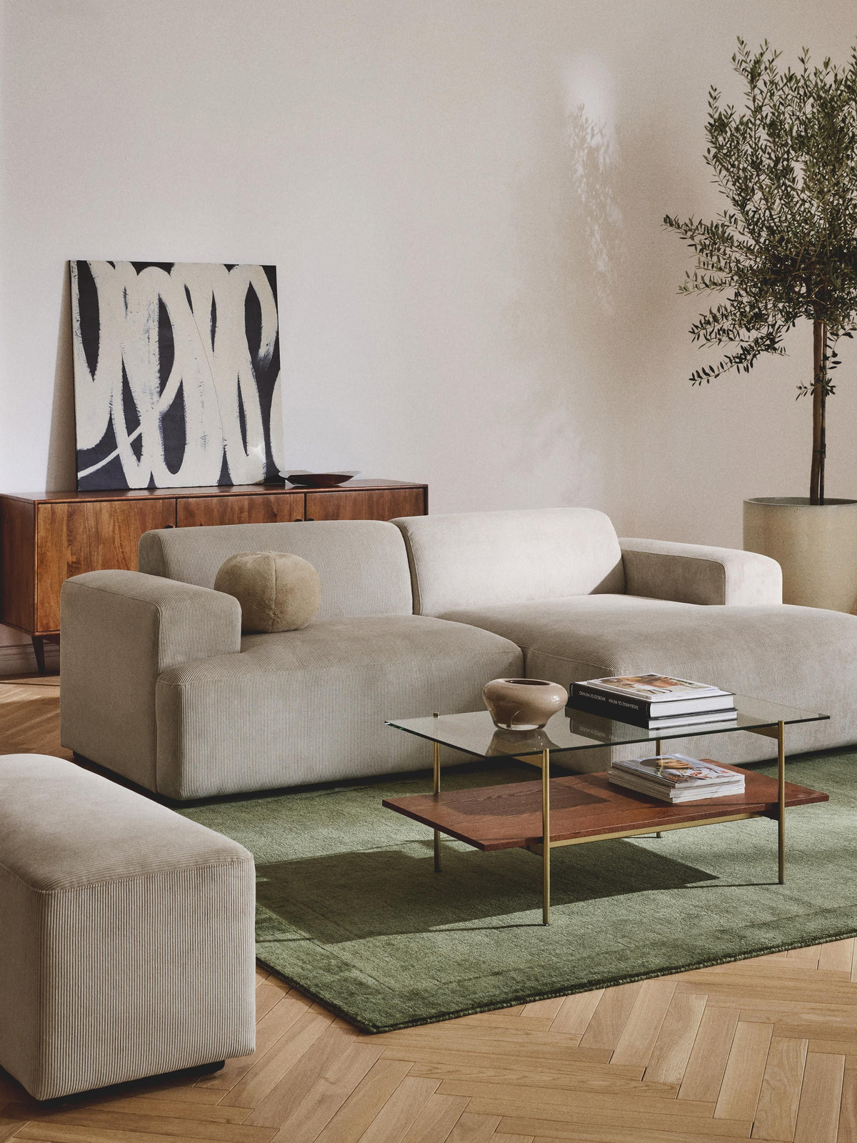 Melbrina Corner Sofa (3-Seater) in Corduroy