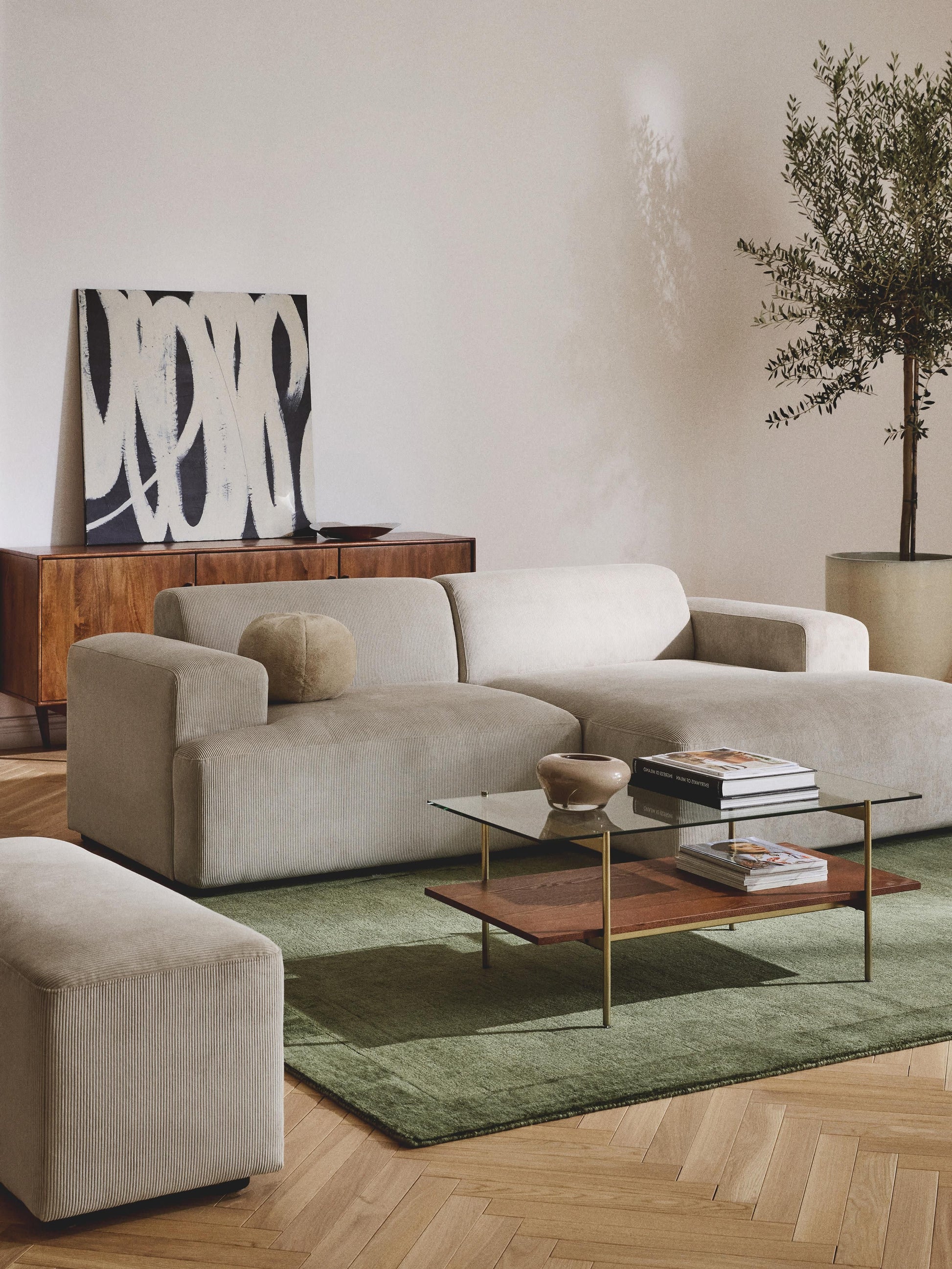 Melbrina Corner Sofa (3-Seater) in Corduroy