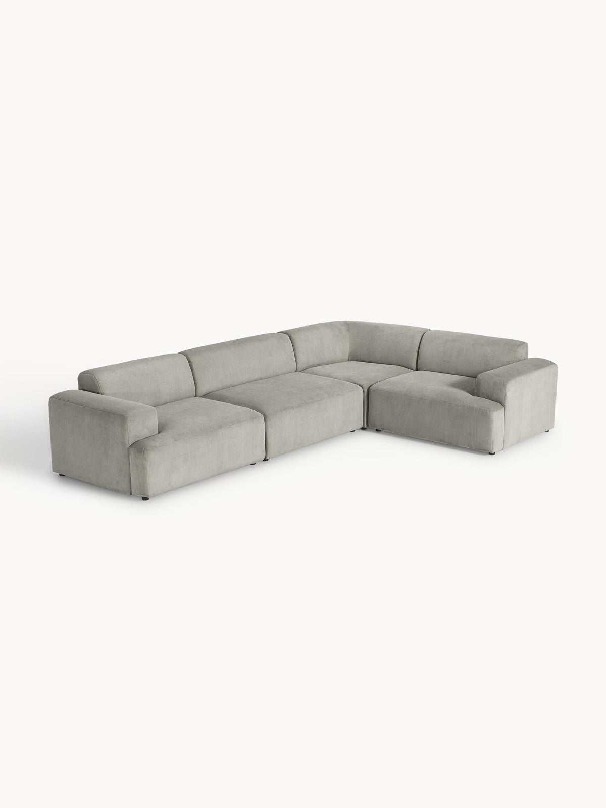 Melbrina Large Corduroy Corner Sofa, 4-Seater
