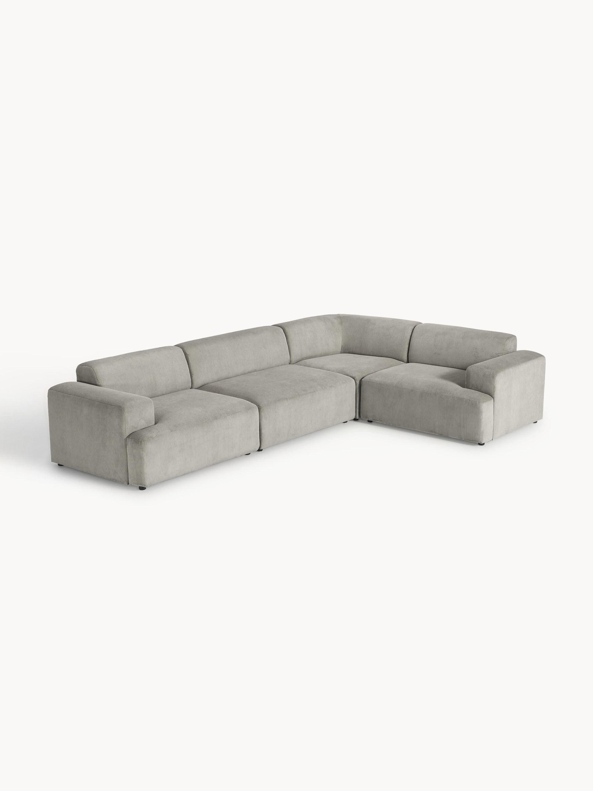 Melbrina Large Corduroy Corner Sofa, 4-Seater