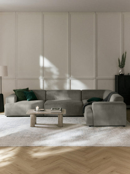 Melbrina Large Corduroy Corner Sofa, 4-Seater