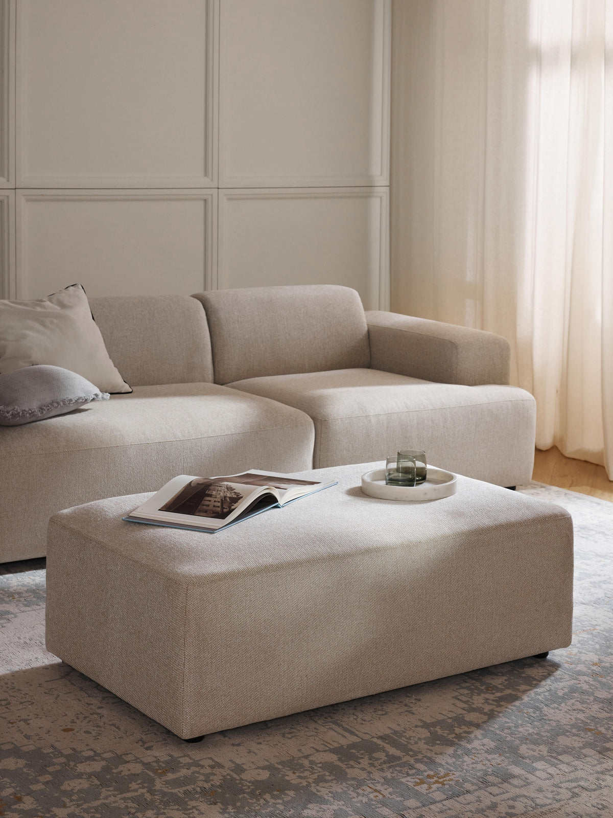 Melbrina Ottoman, XL, W 116 x D 72 cm