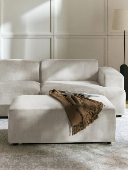 Melbrina XL Ottoman in Corduroy, W 116 x D 72 cm