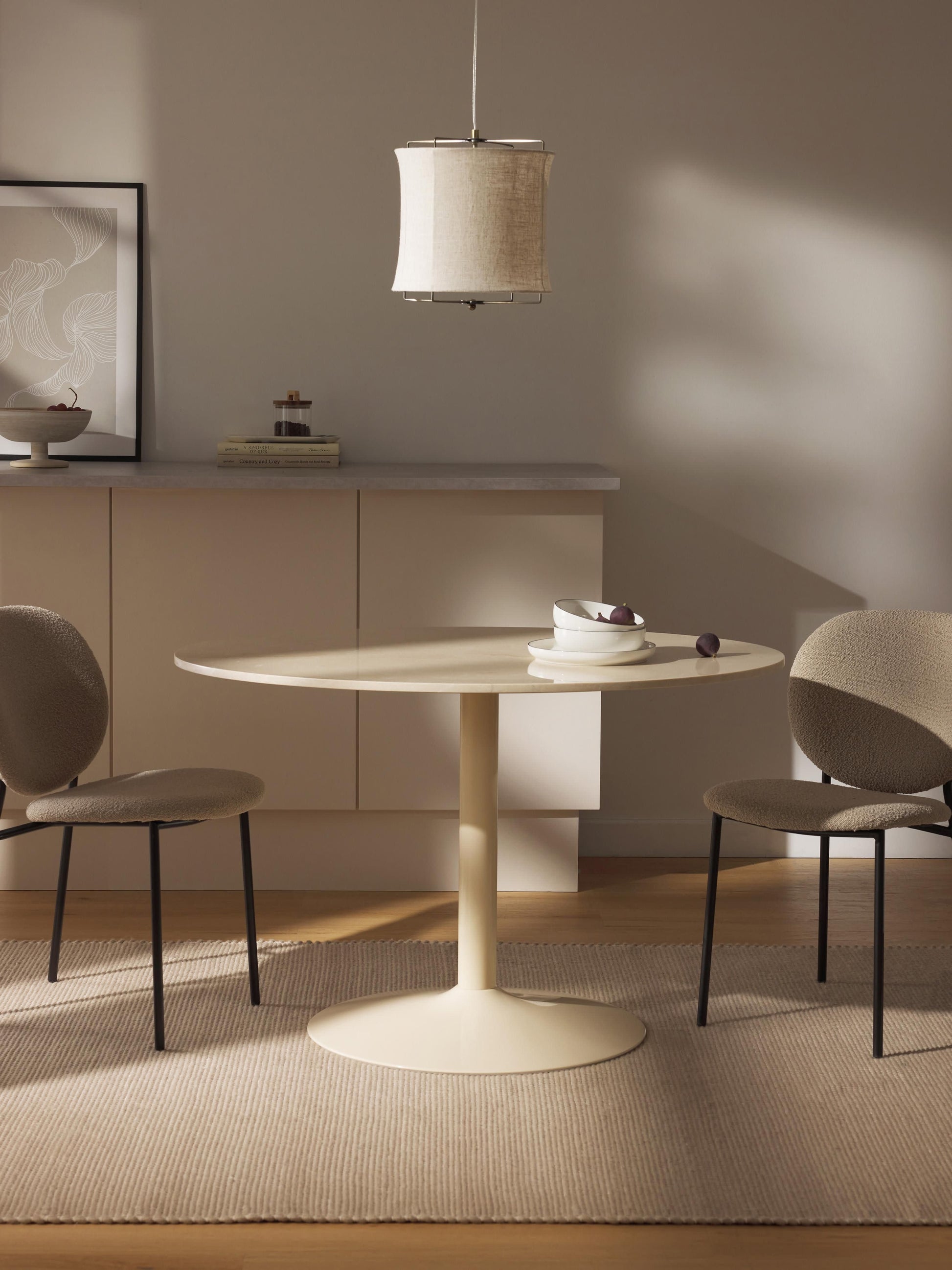 Milvano Oval Marble Dining Table, 120 x 90 cm