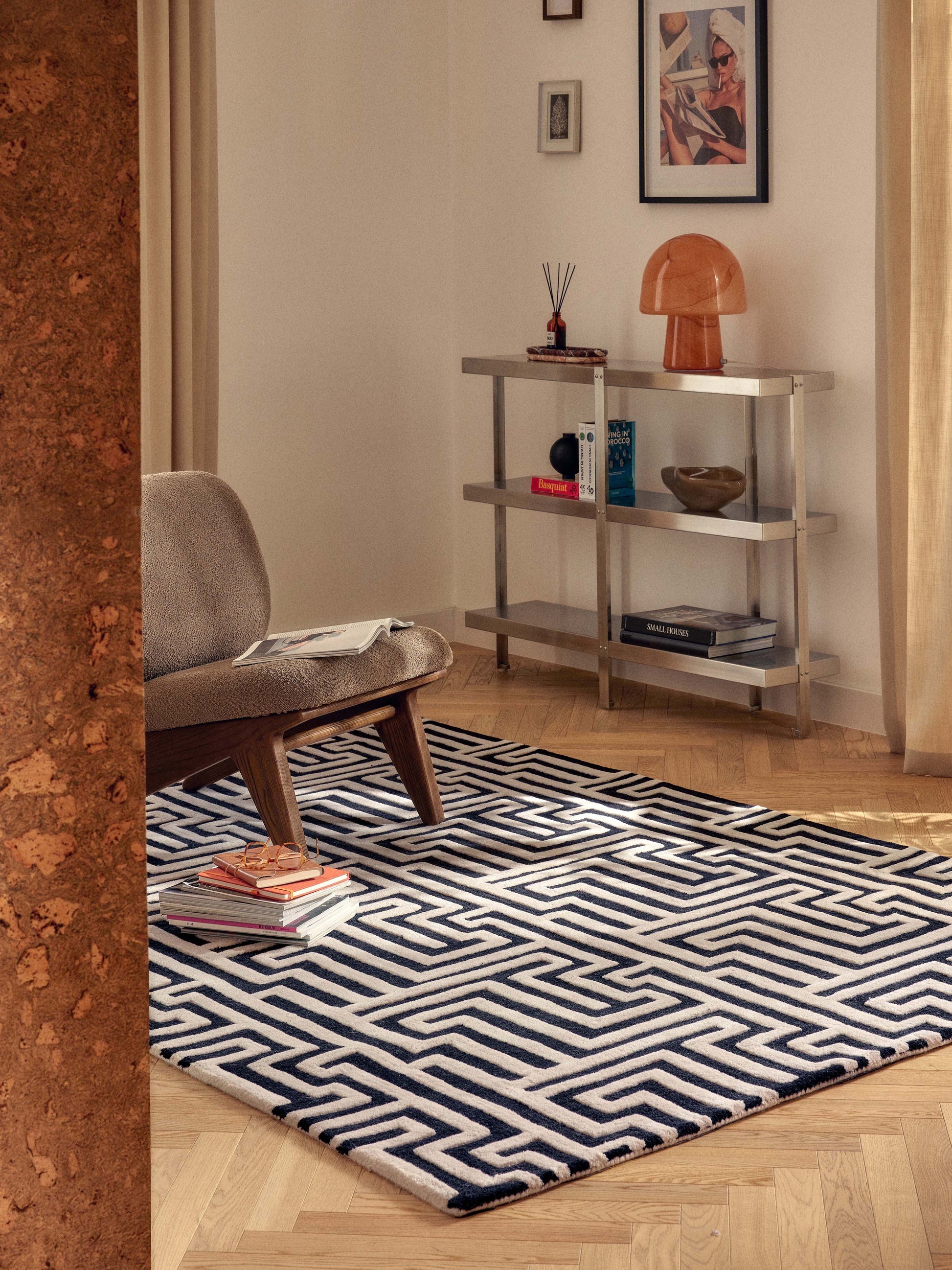 Montiro Wool Hand-Tufted Rug with Raised High-Low Texture