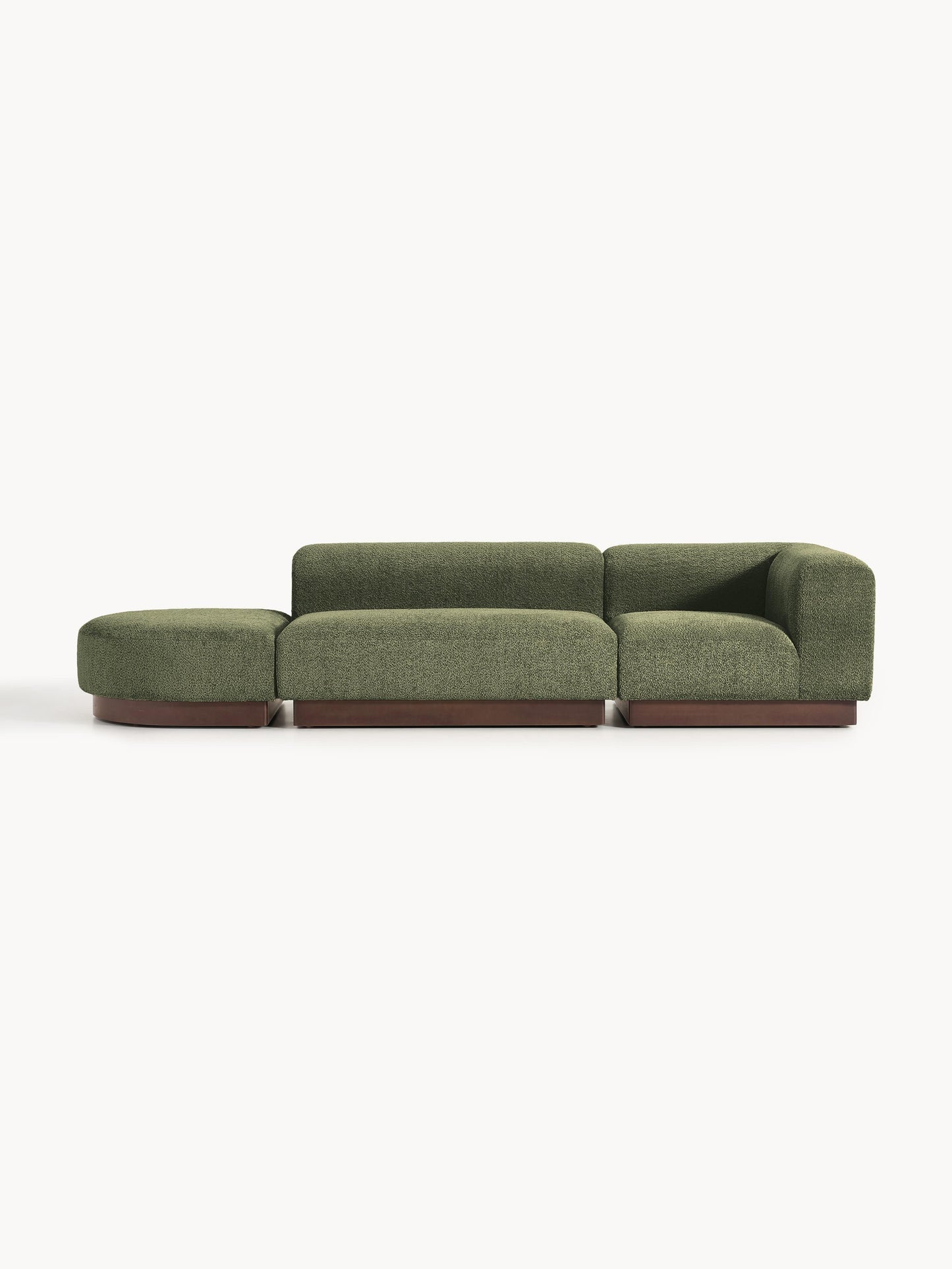 Natfia Modular Ottoman in Teddy Bouclé with Stool (Left/Right)