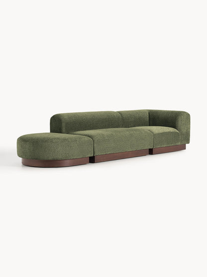 Natfia Modular Ottoman in Teddy Bouclé with Stool (Left/Right)