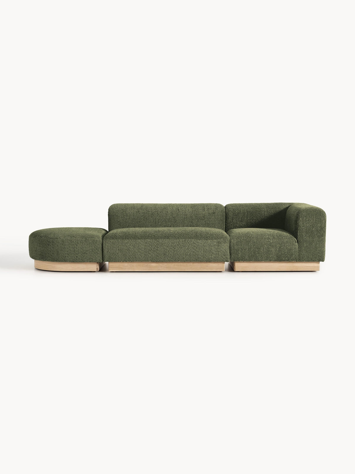 Natfia Modular Ottoman in Teddy Bouclé with Stool (Left/Right)