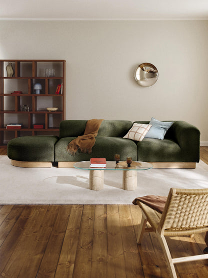 Natfia Modular Ottoman in Teddy Bouclé with Stool (Left/Right)