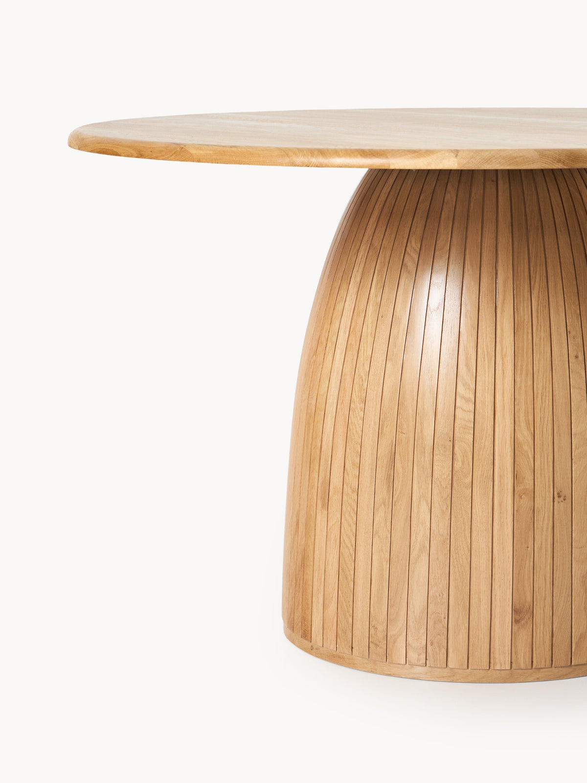 Nelmoine Round Dining Table with Fluted Texture, in Various Sizes