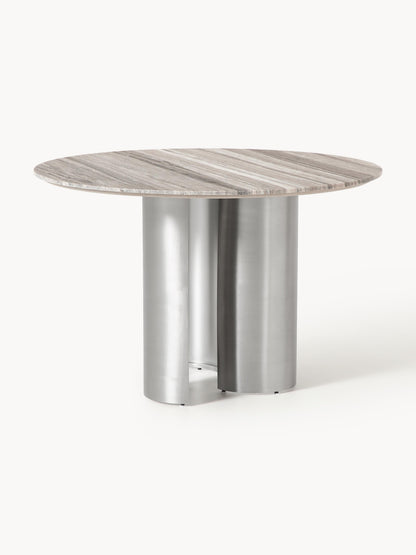 Nomoine Round Dining Table with Marble Tabletop, Ø 120 cm