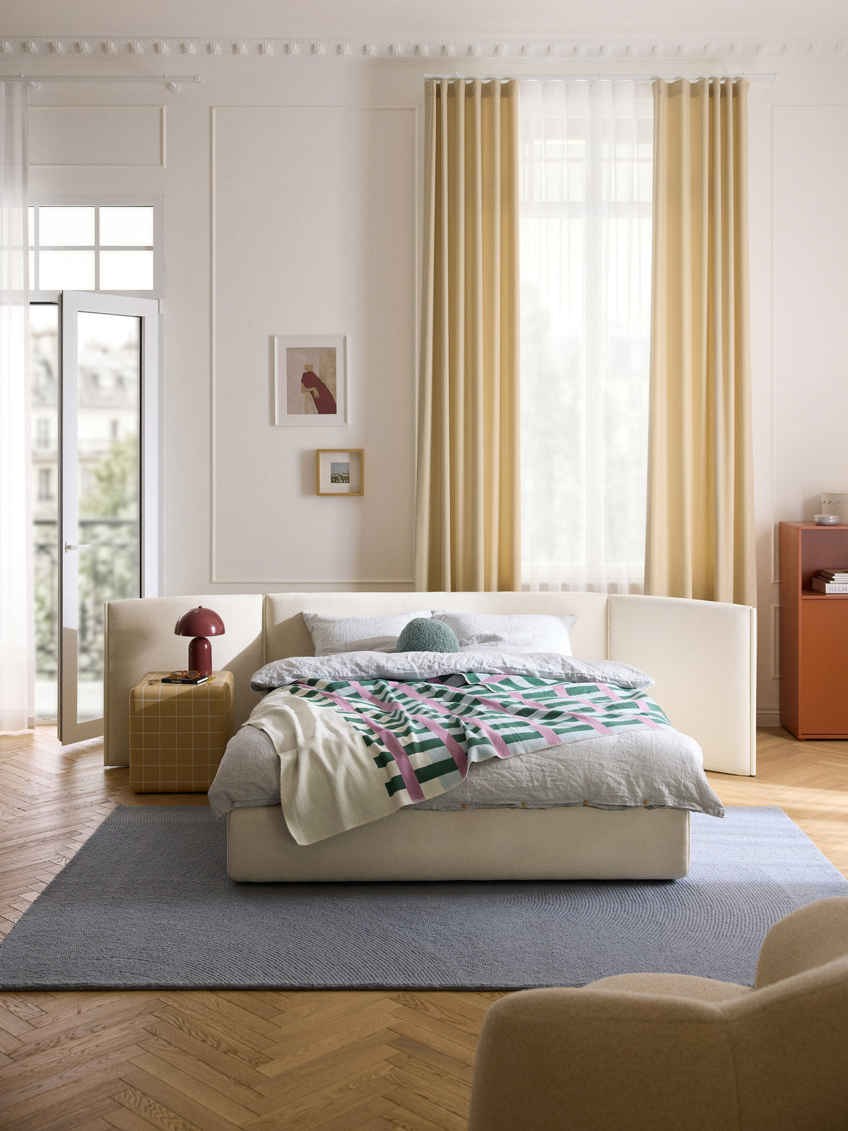 Otalvo Bed with Folding Headboard, Upholstered