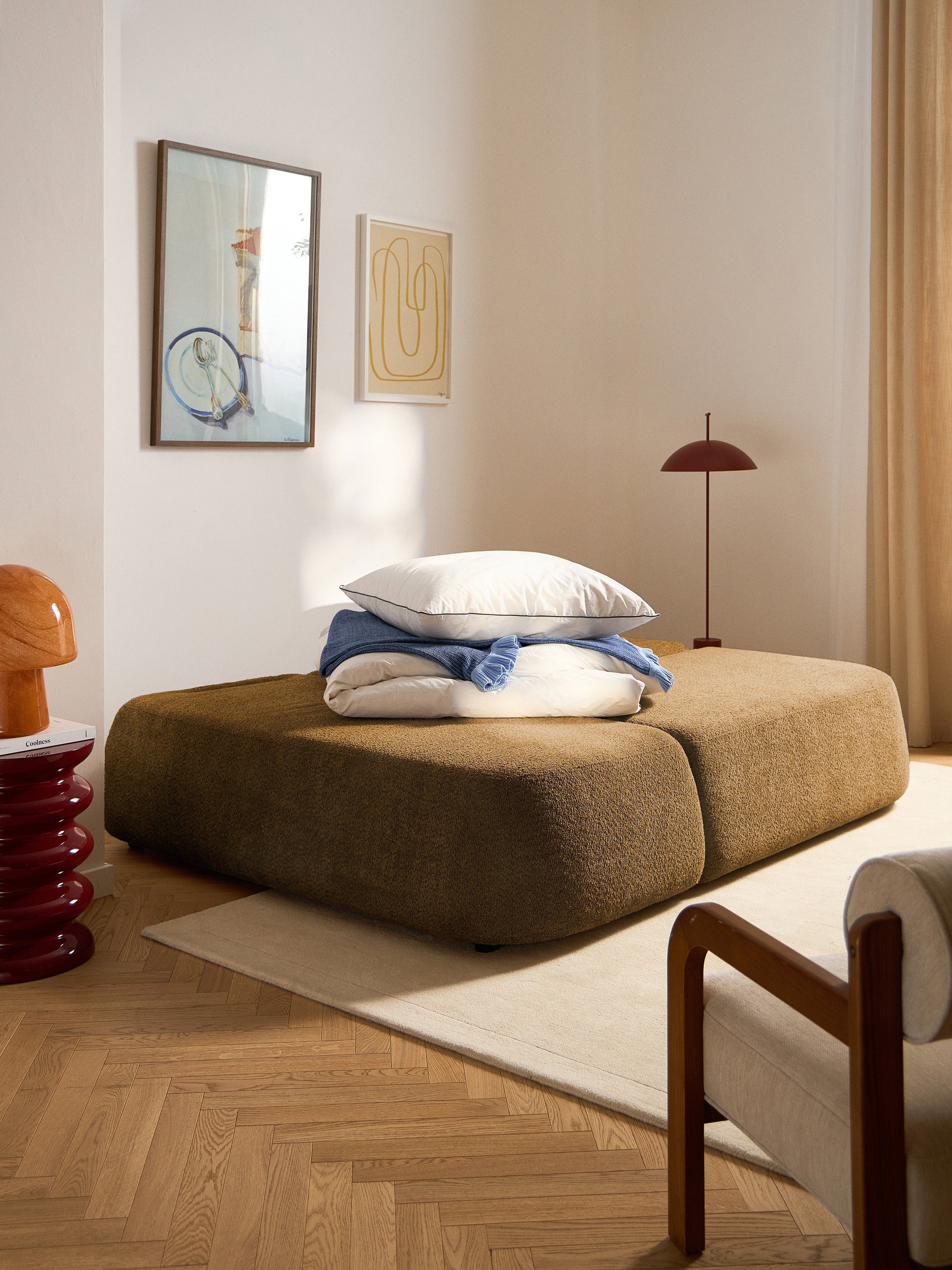 Paogarde Teddy Bouclé Sofa Bed with Storage