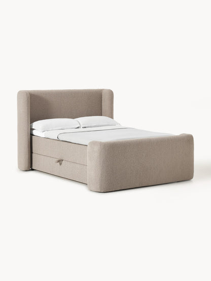 Perbrina Bouclé Box Spring Bed with Storage