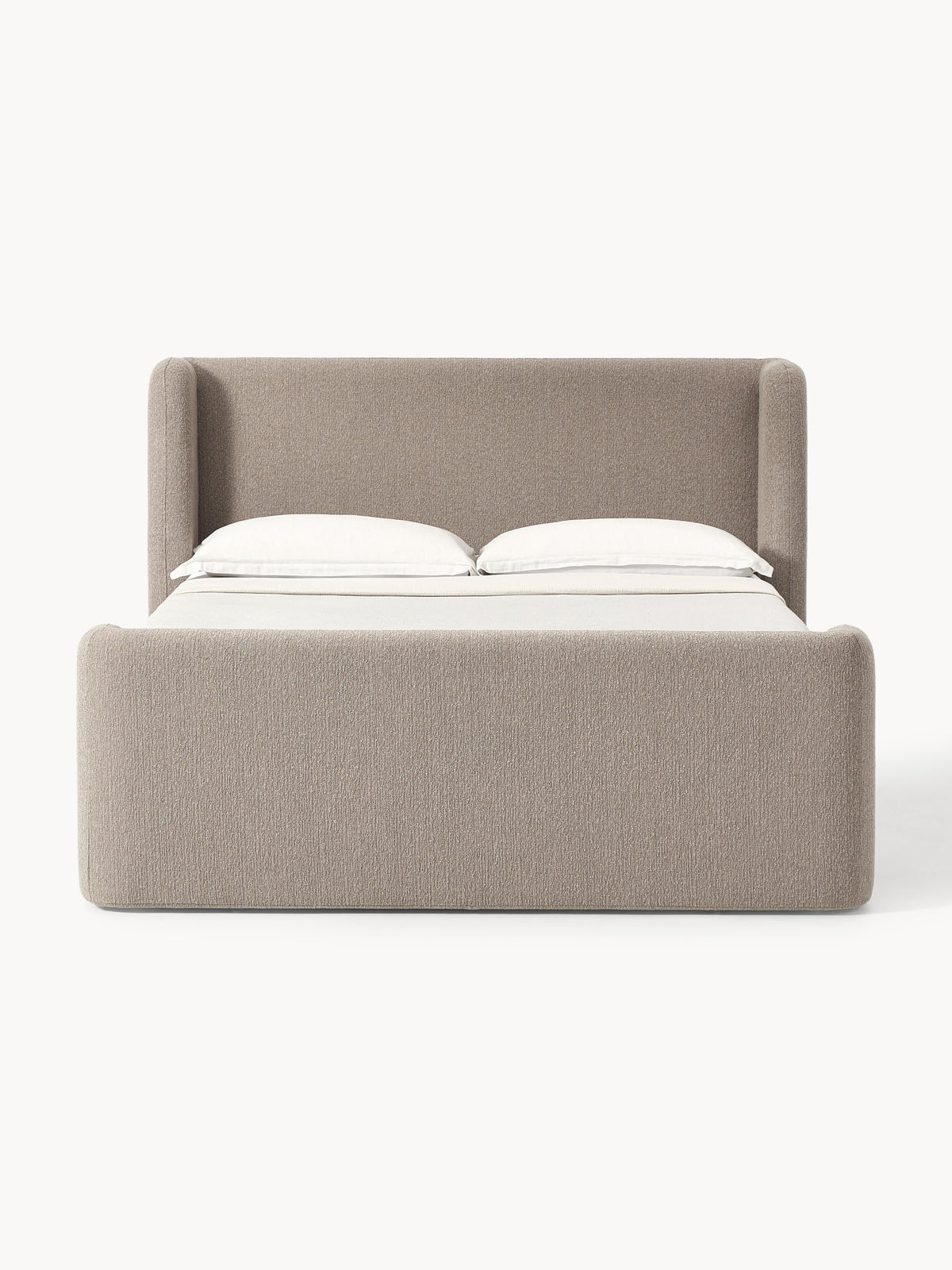 Perbrina Box Spring Bed in Bouclé