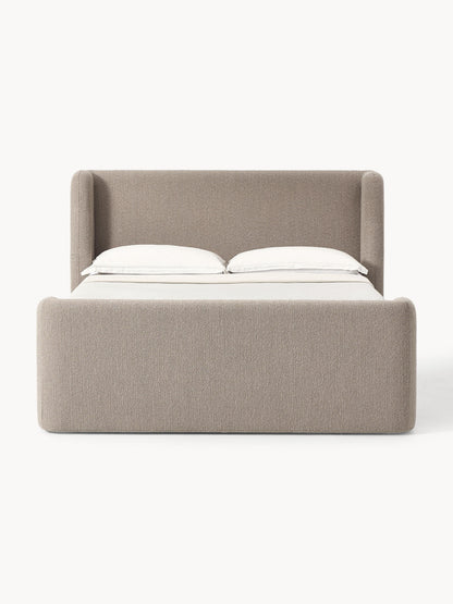 Perbrina Box Spring Bed in Bouclé