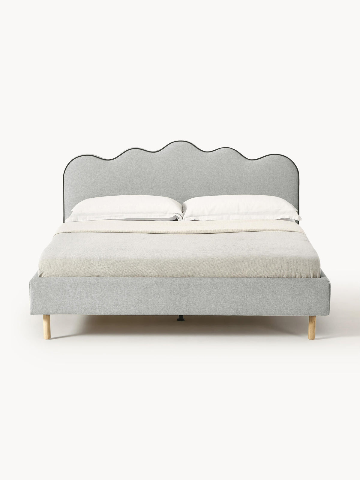 Romelis Upholstered Bed with Wavy Headboard