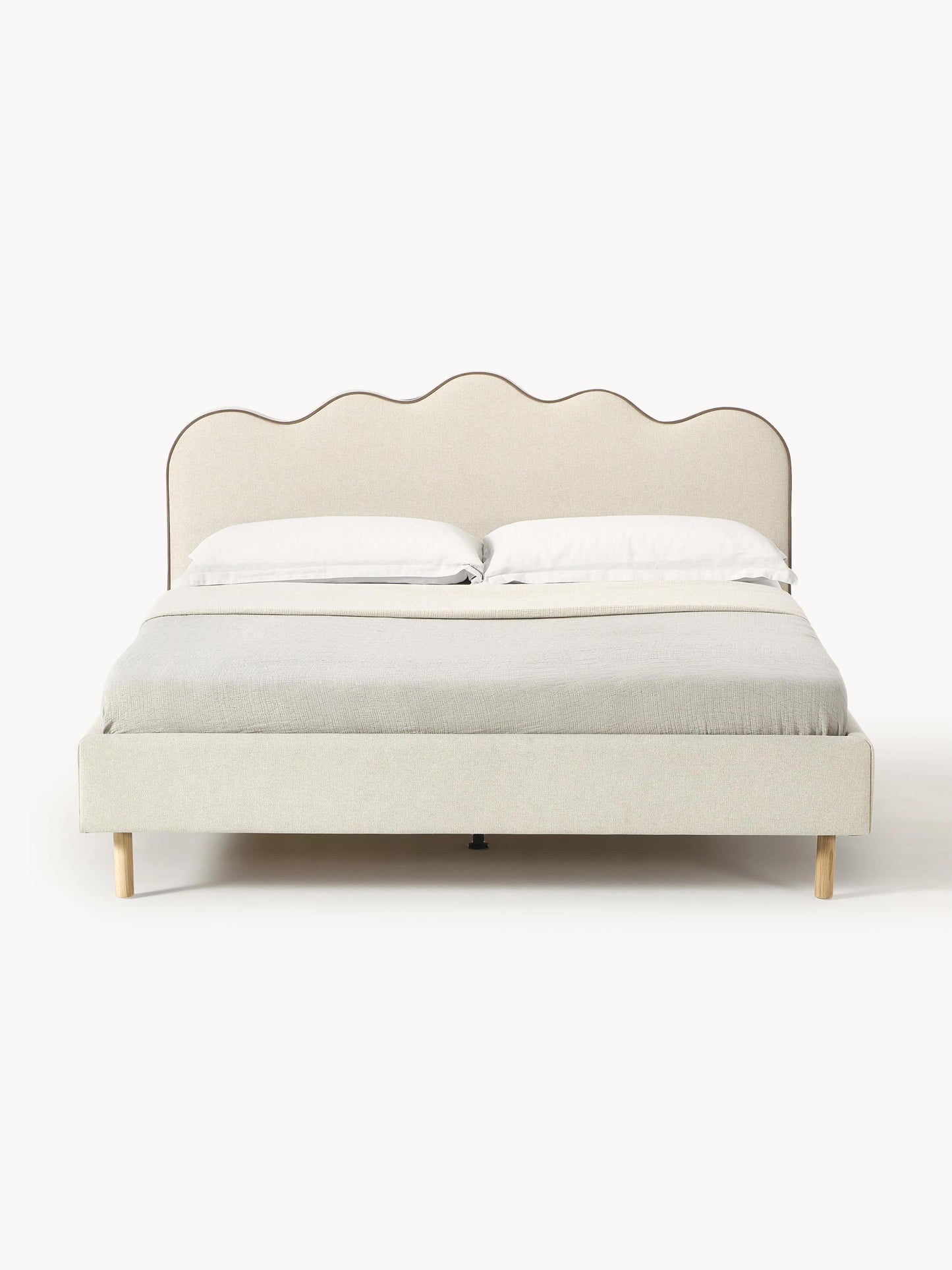 Romelis Upholstered Bed with Wavy Headboard