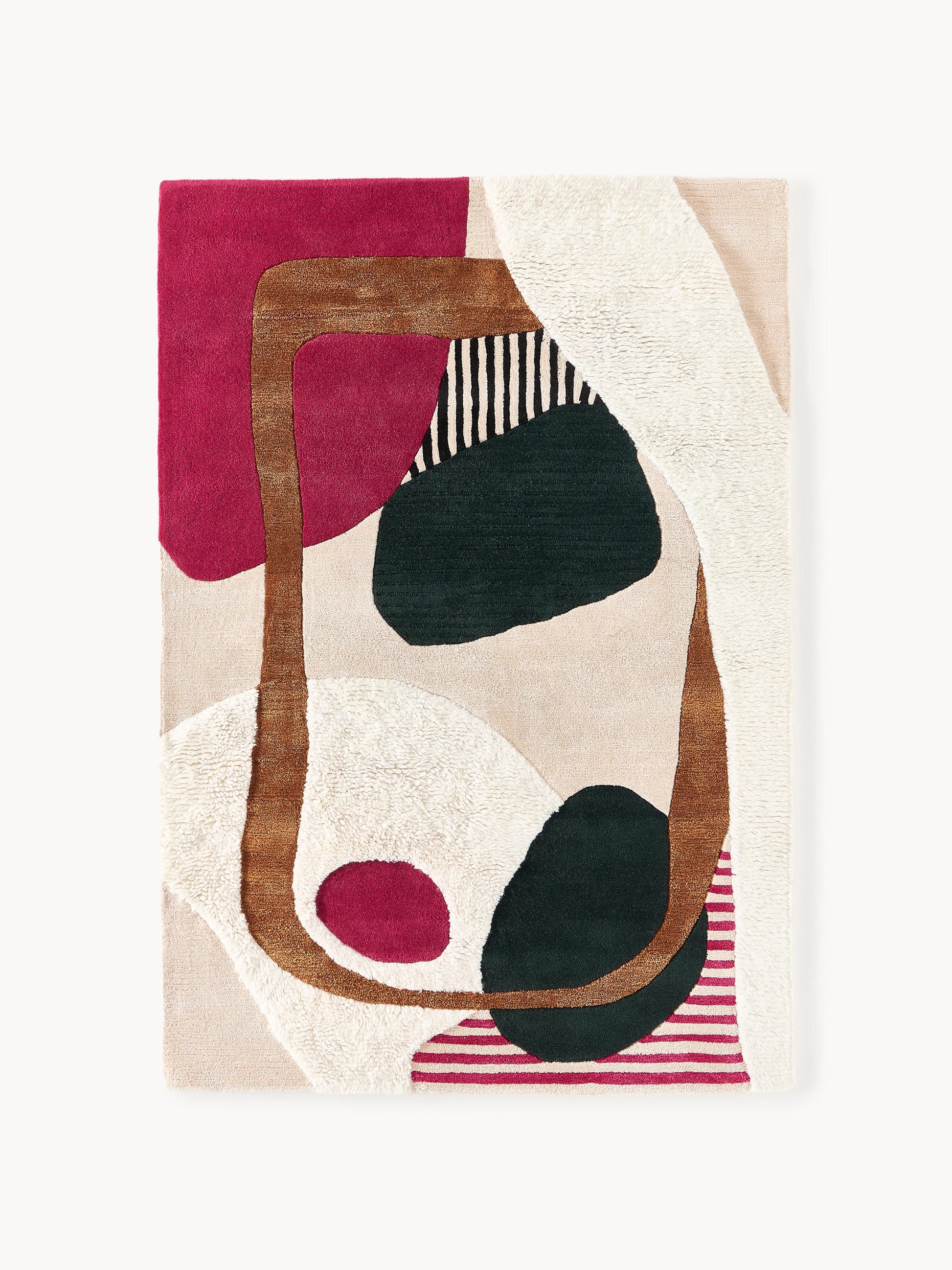 Rosgarde Wool Rug with High-Low Texture, Hand-Tufted