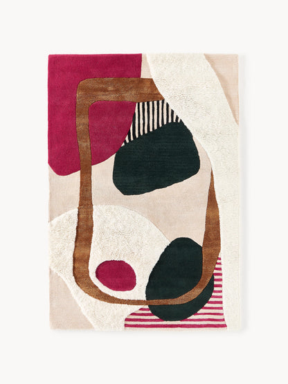 Rosgarde Wool Rug with High-Low Texture, Hand-Tufted