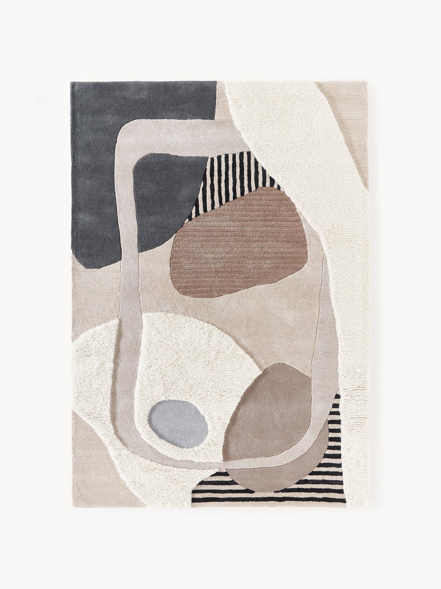 Rosgarde Wool Rug with High-Low Texture, Hand-Tufted