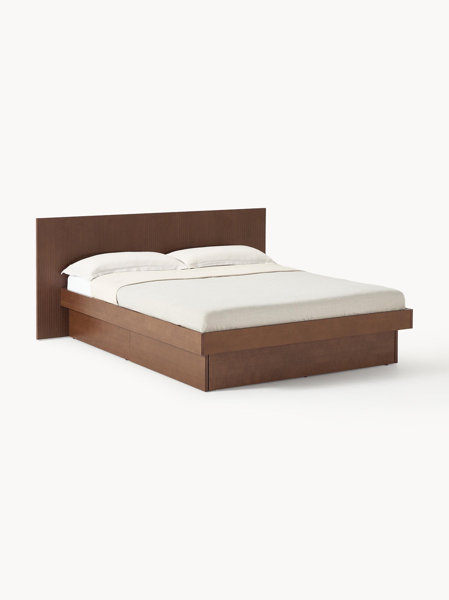 Satalvo Wooden Bed with Headboard and Drawers