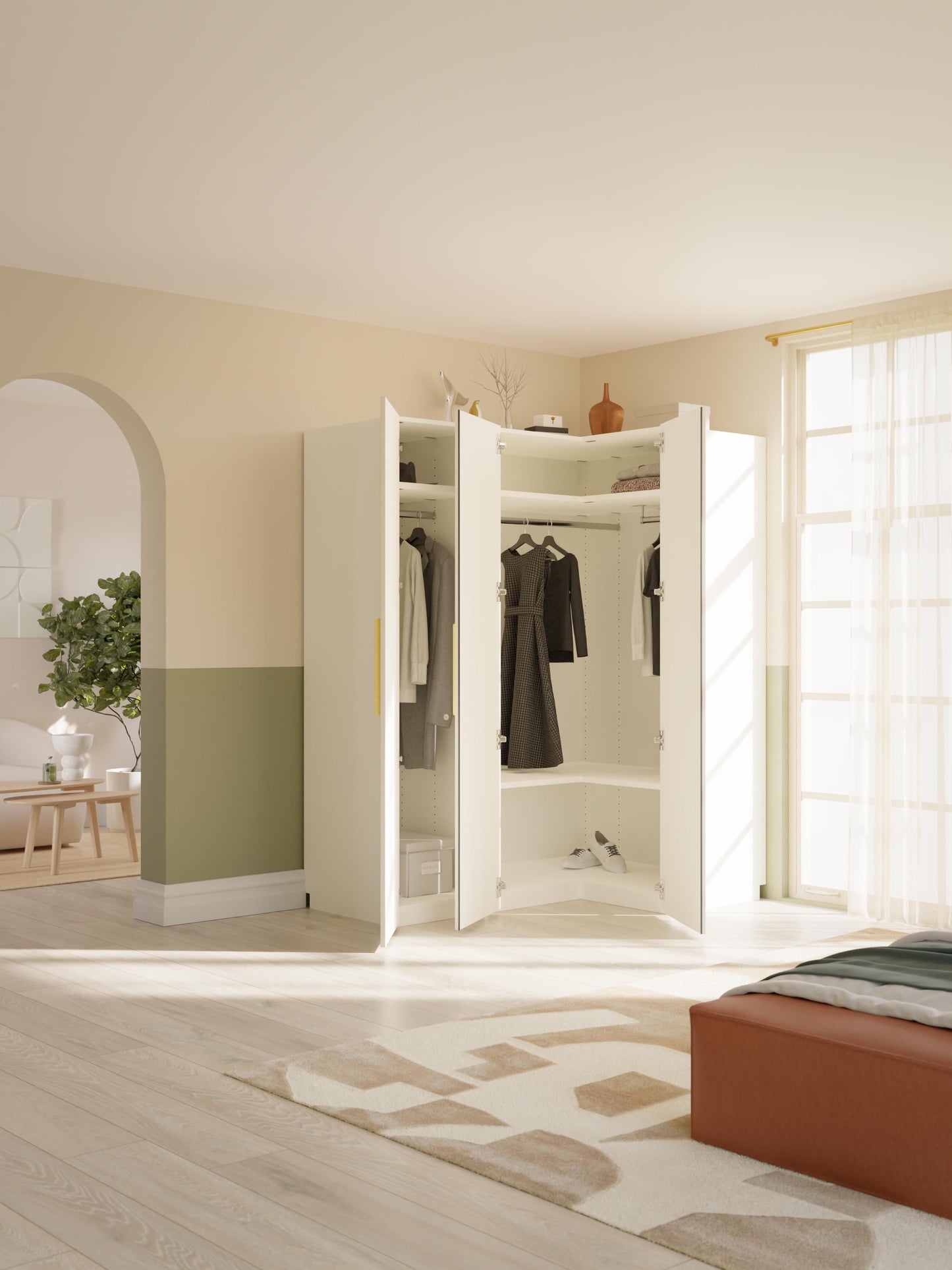 Simfia Modular Corner Wardrobe, 165 cm Wide, in Various Sizes