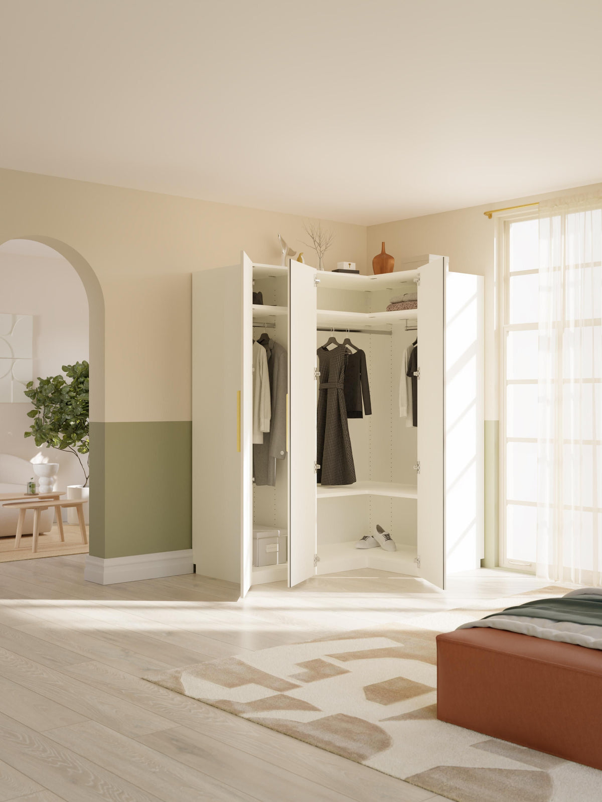 Simfia Modular Corner Wardrobe, 165 cm Wide, in Various Sizes