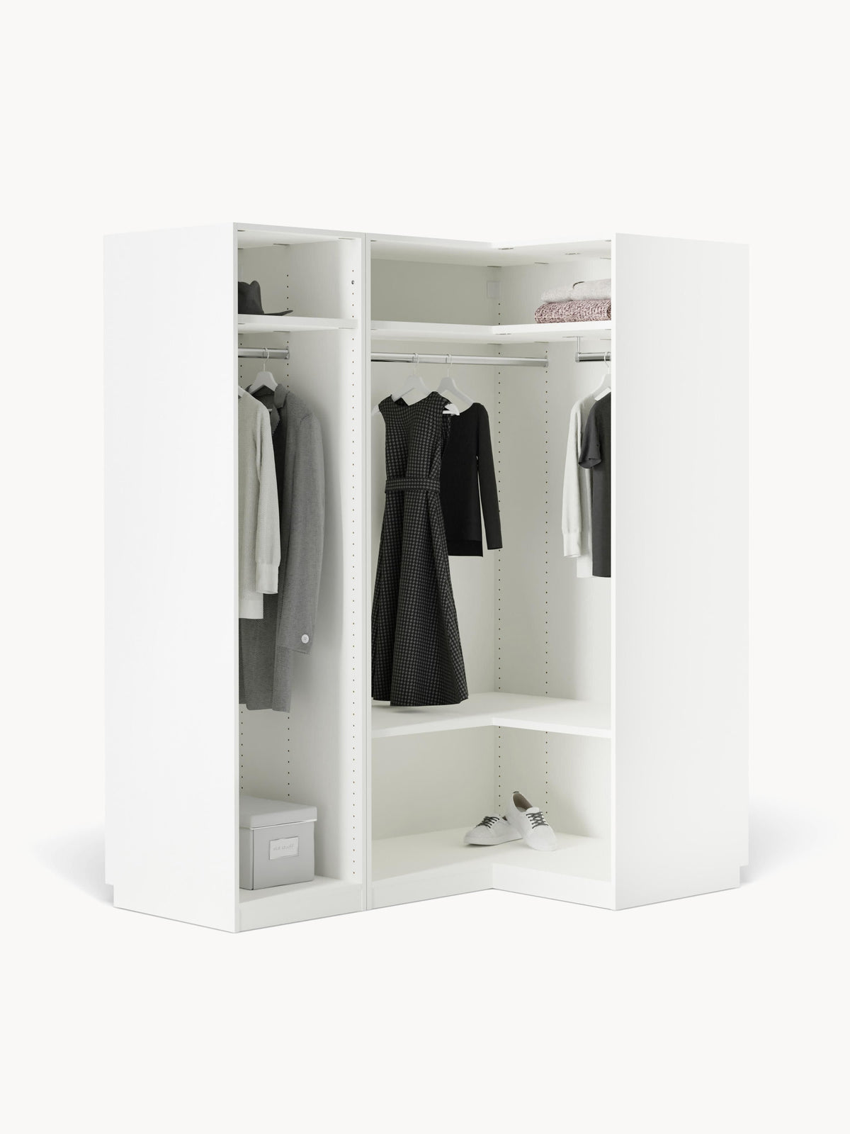 Simfia Modular Corner Wardrobe, 165 cm Wide, in Various Sizes