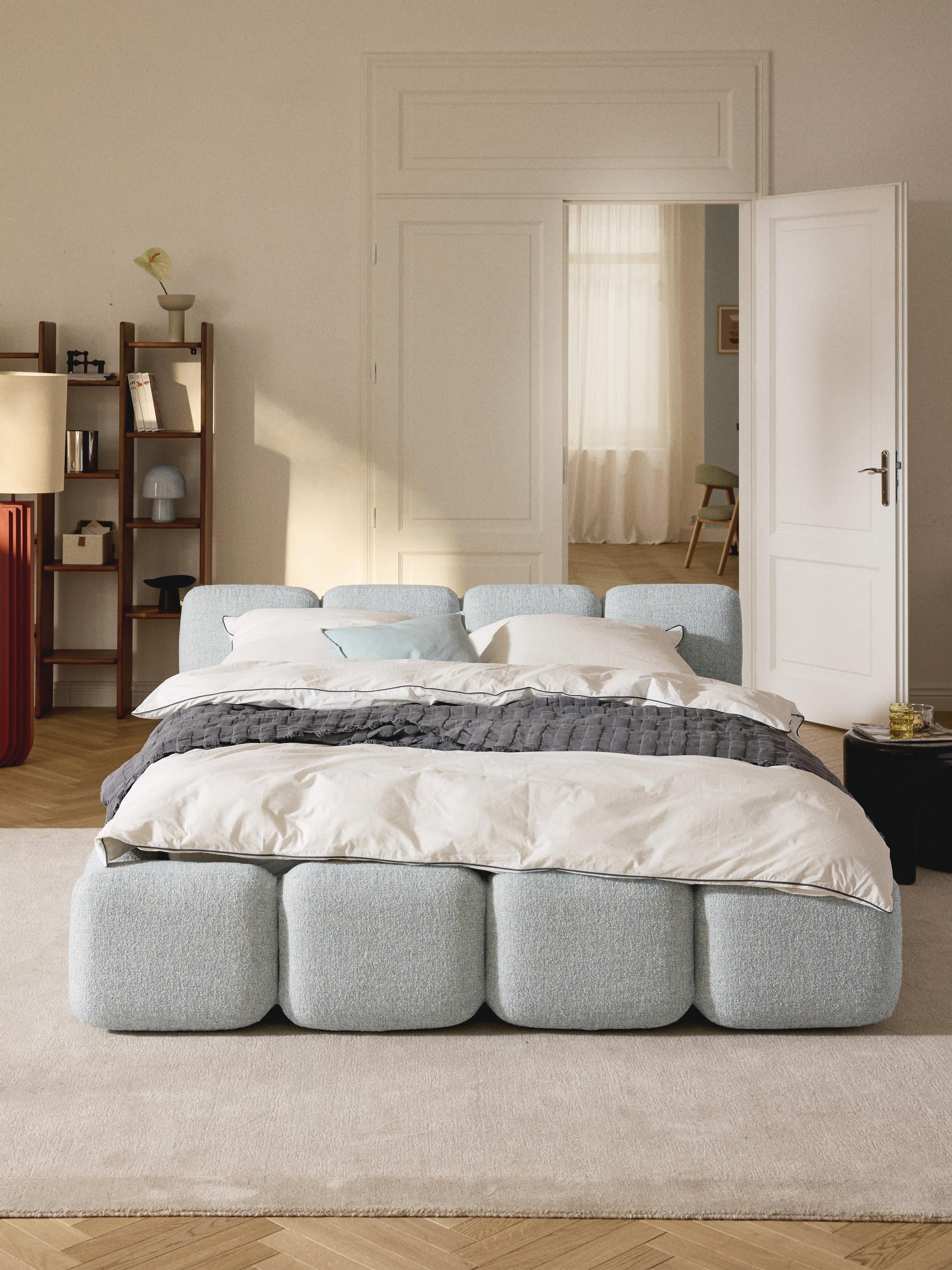 Taylenza Bouclé Upholstered Bed