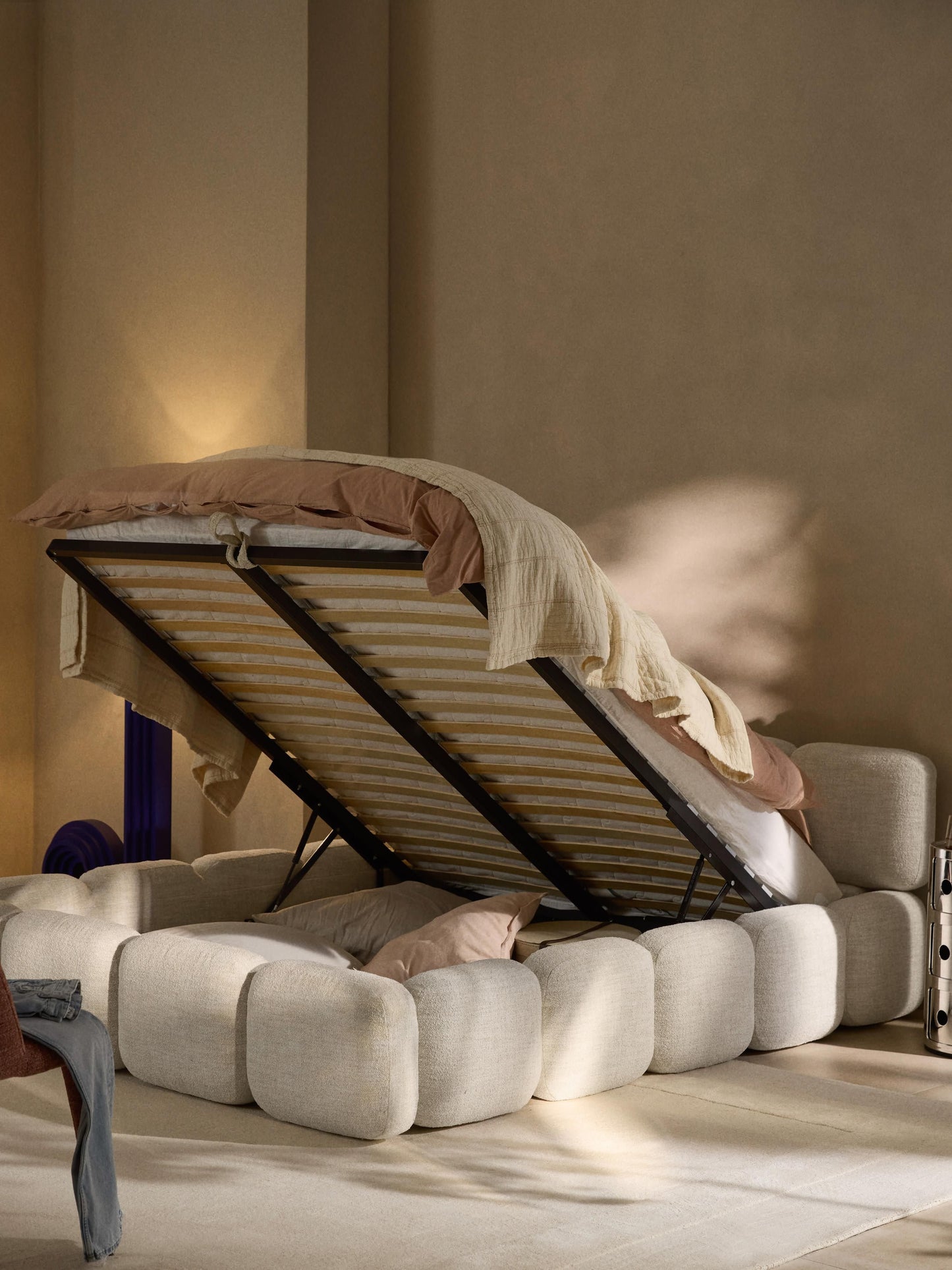 Taylenza Bouclé Upholstered Bed with Storage