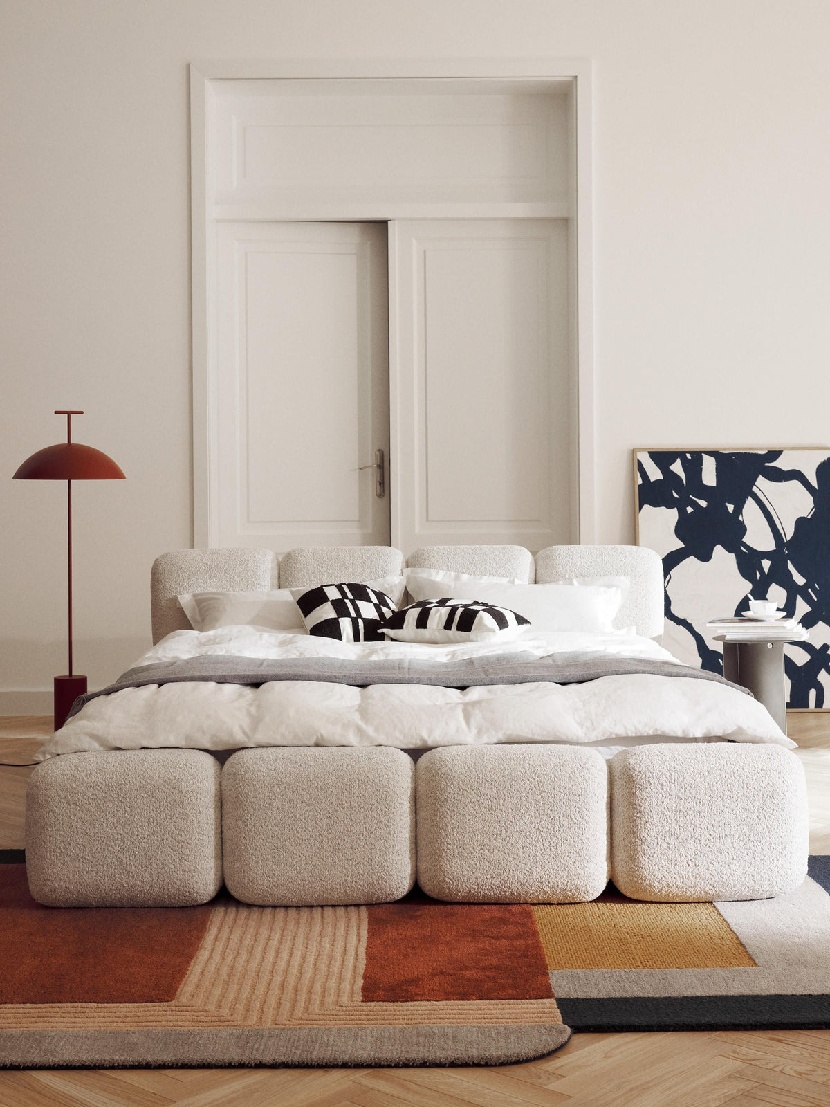 Taylenza Teddy Bouclé Upholstered Bed