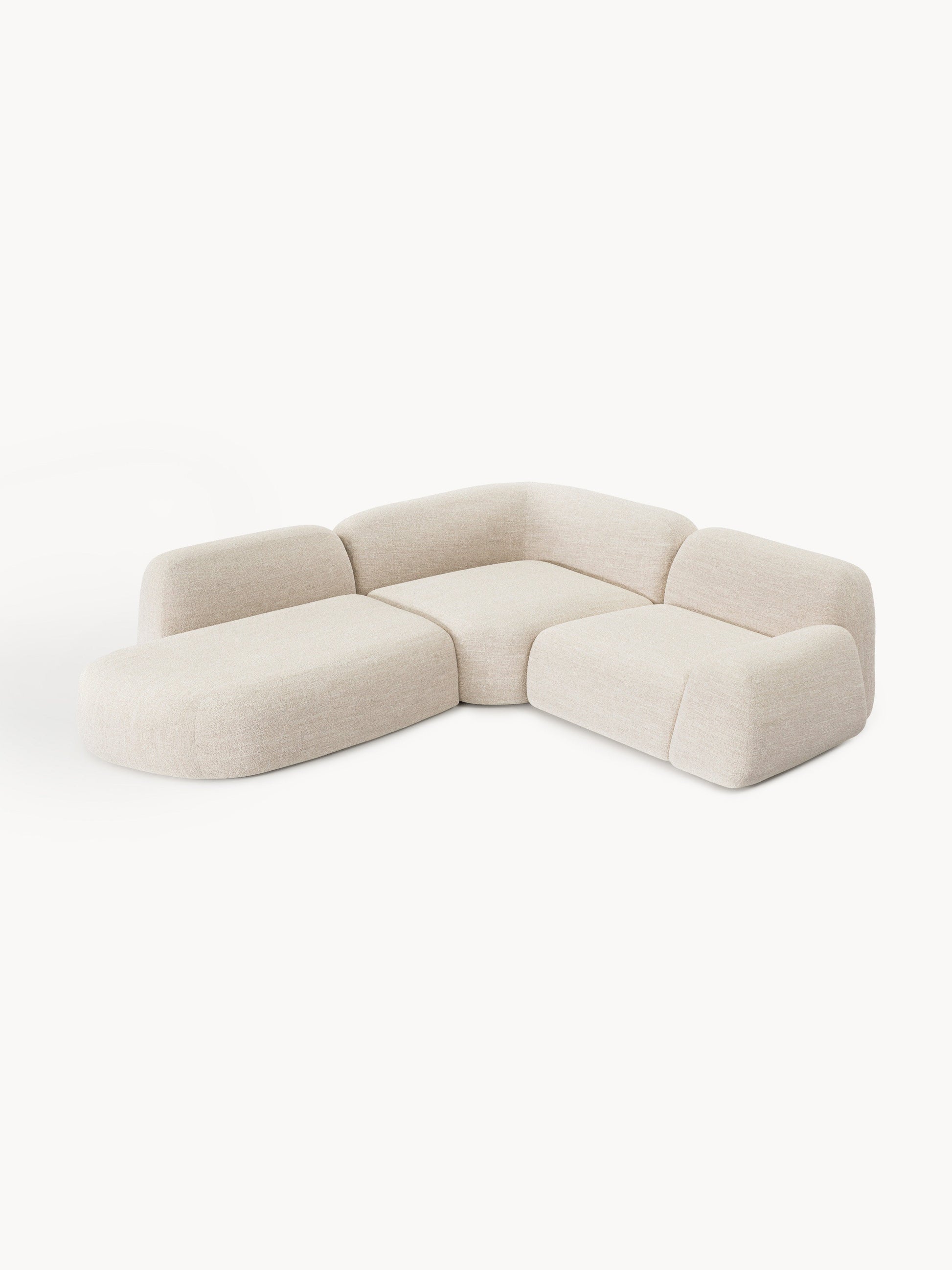 Wolzania Bouclé Modular Corner Sofa (4-Seater) with Chaise Longue