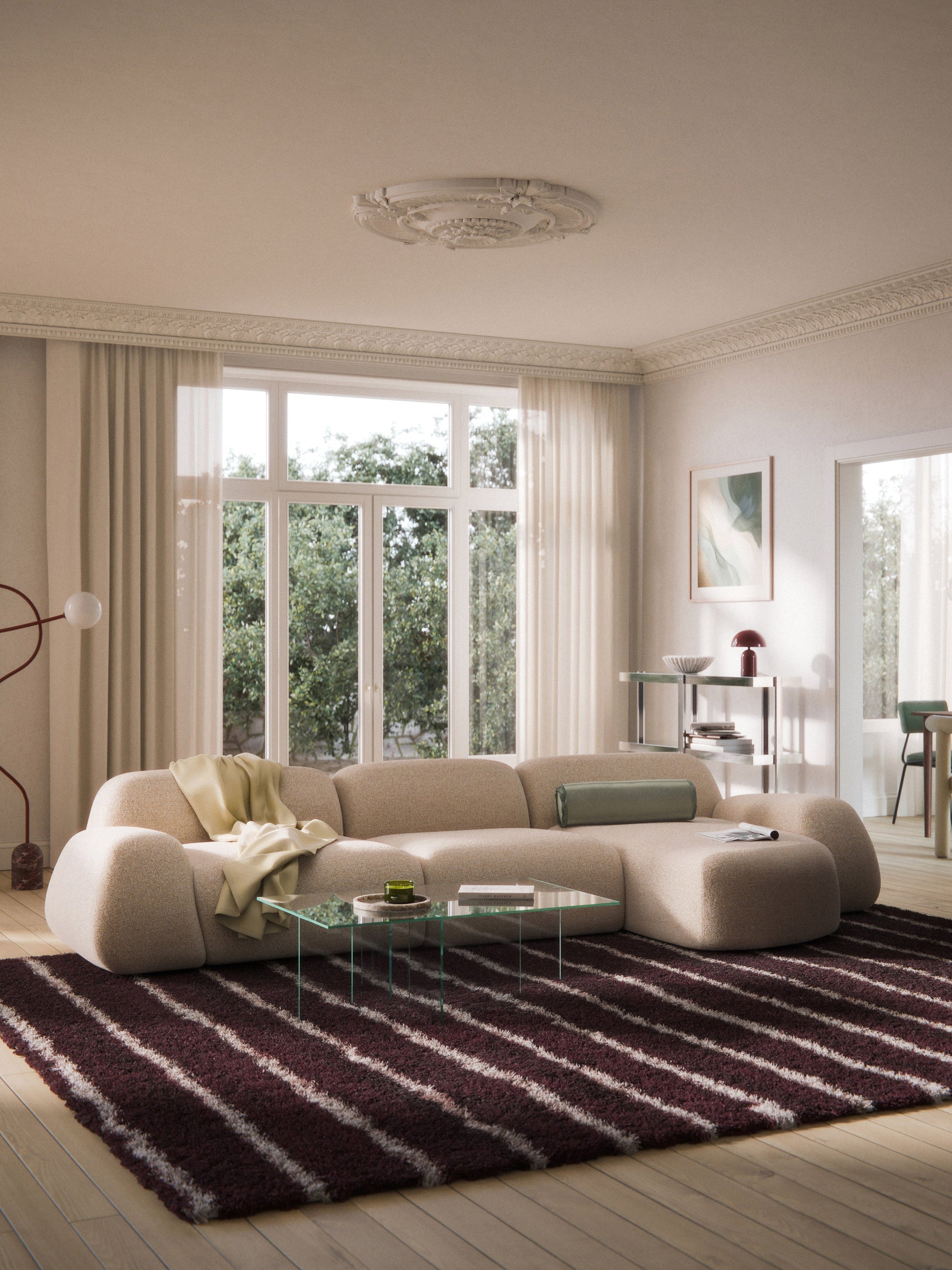 Wolzania Chaise Corner Module in Bouclé