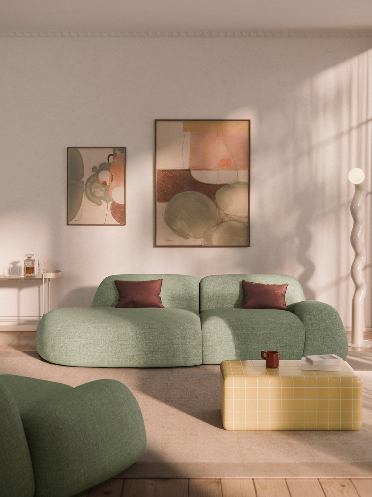 Wolzania Modular Chaise (3-Seater) in Bouclé