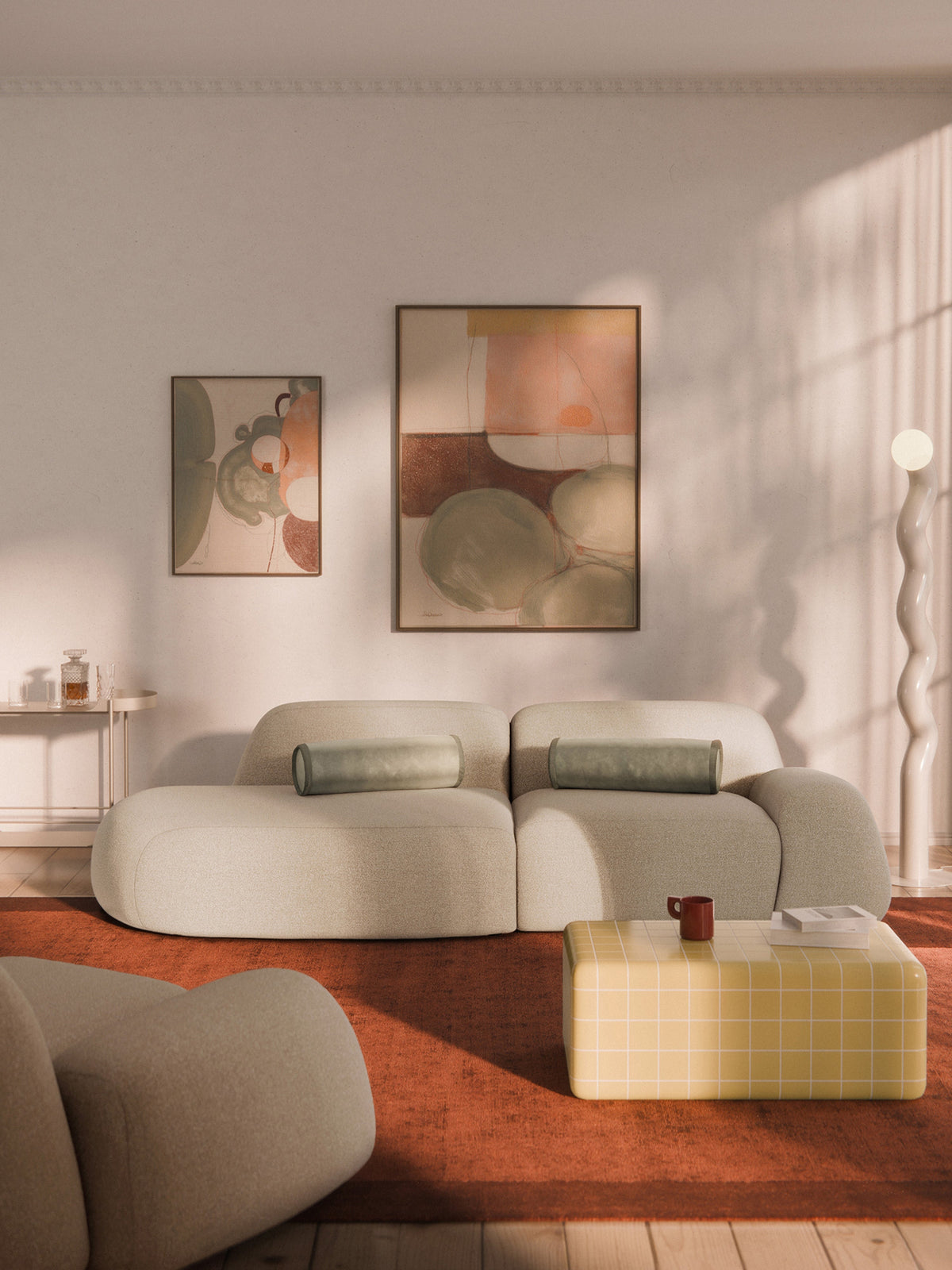 Wolzania Modular Chaise (3-Seater) in Bouclé