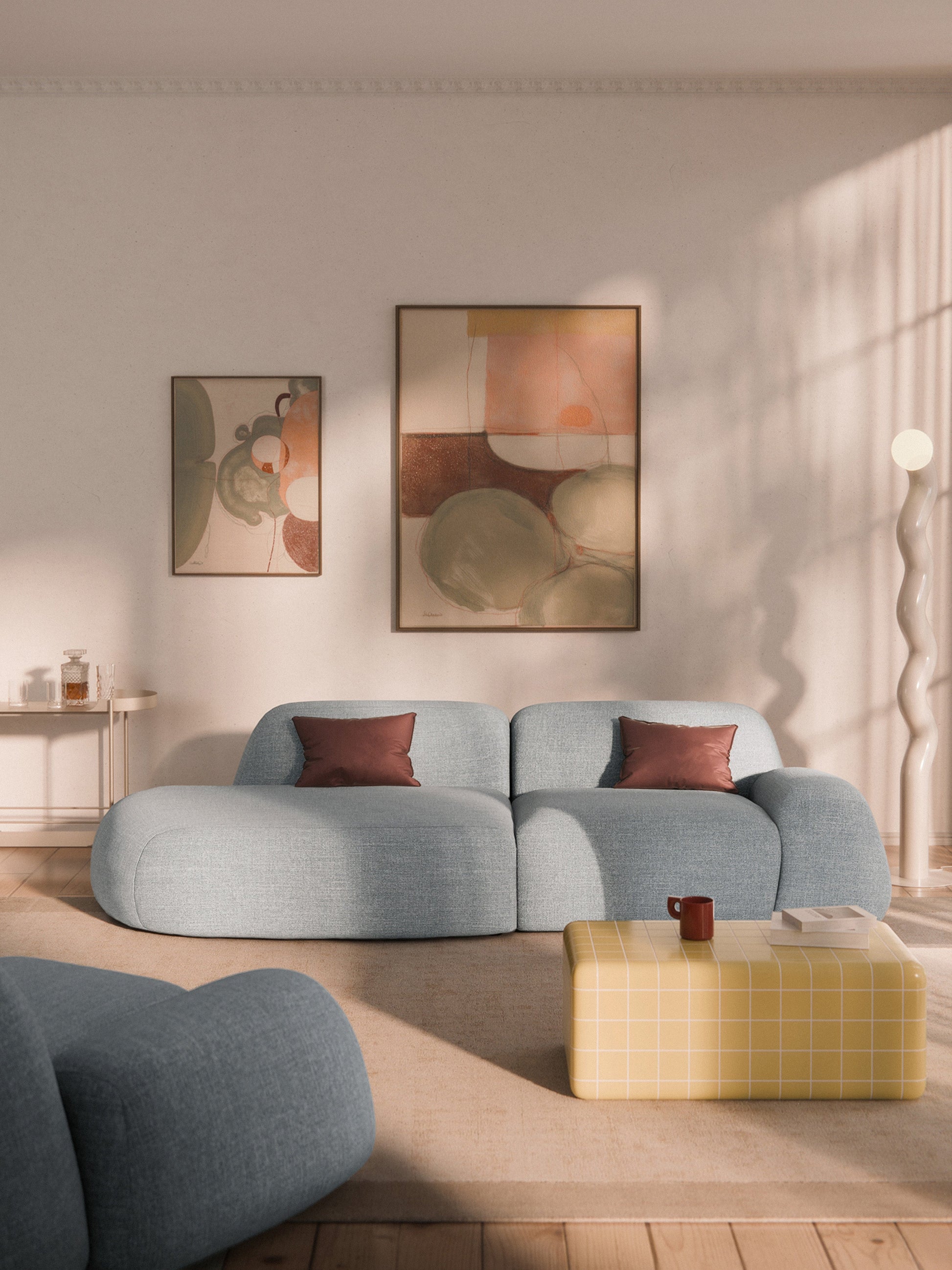 Wolzania Modular Chaise (3-Seater) in Bouclé