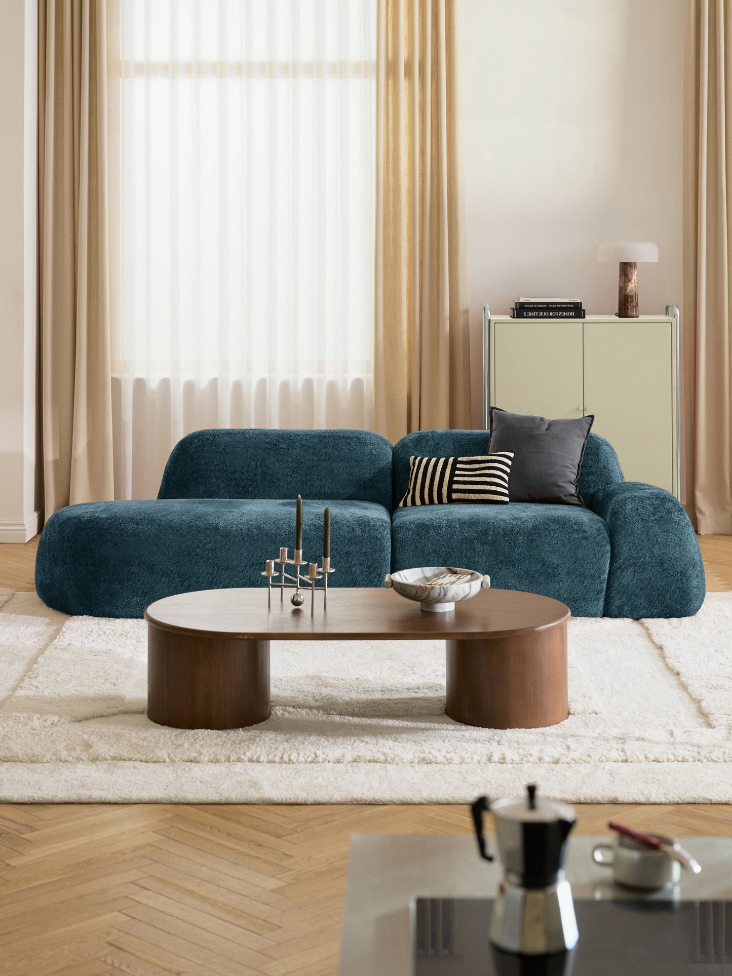 Wolzania Modular Chaise in Teddy Bouclé (3-Seater)