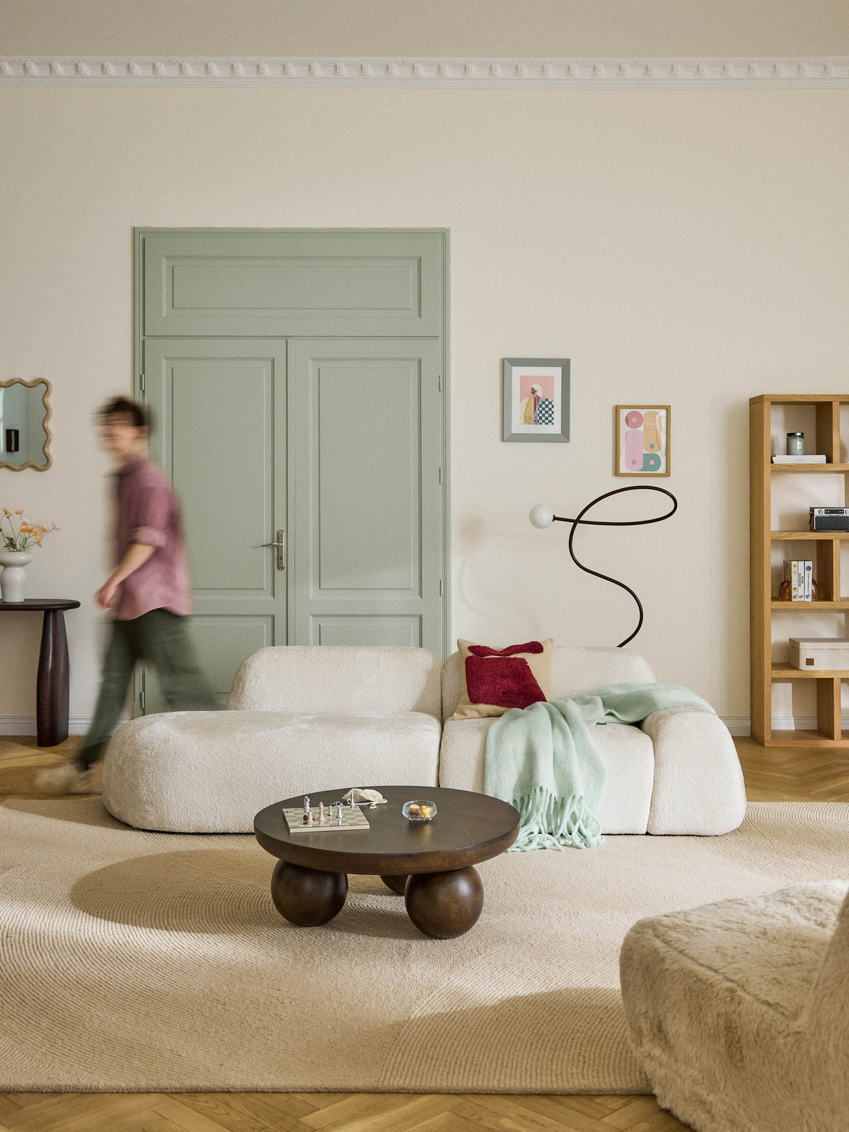 Wolzania Modular Chaise in Teddy Bouclé (3-Seater)