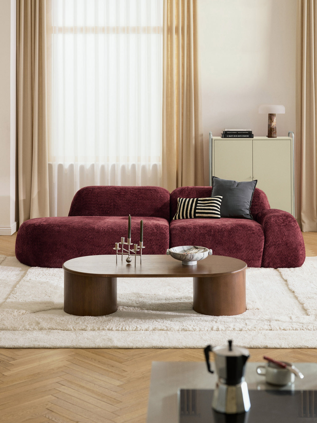 Wolzania Modular Chaise in Teddy Bouclé (3-Seater)