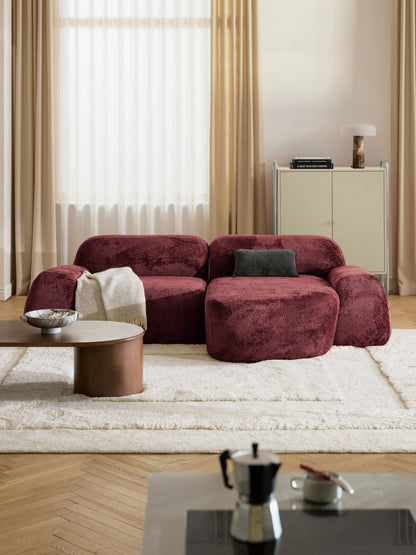 Wolzania Modular Corner Sofa (3-Seater) in Teddy Bouclé