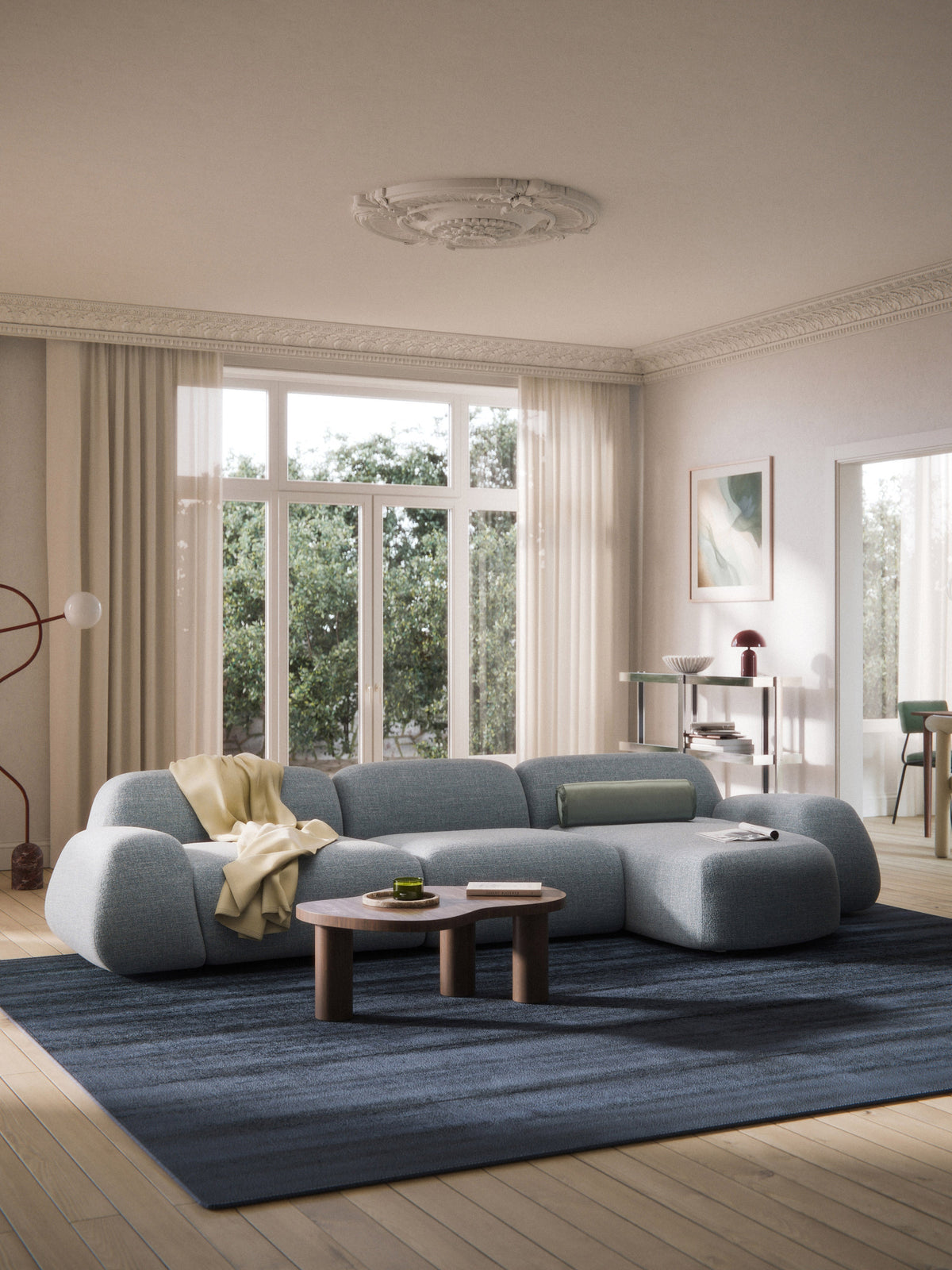 Wolzania Modular Corner Sofa (4-Seater) in Bouclé