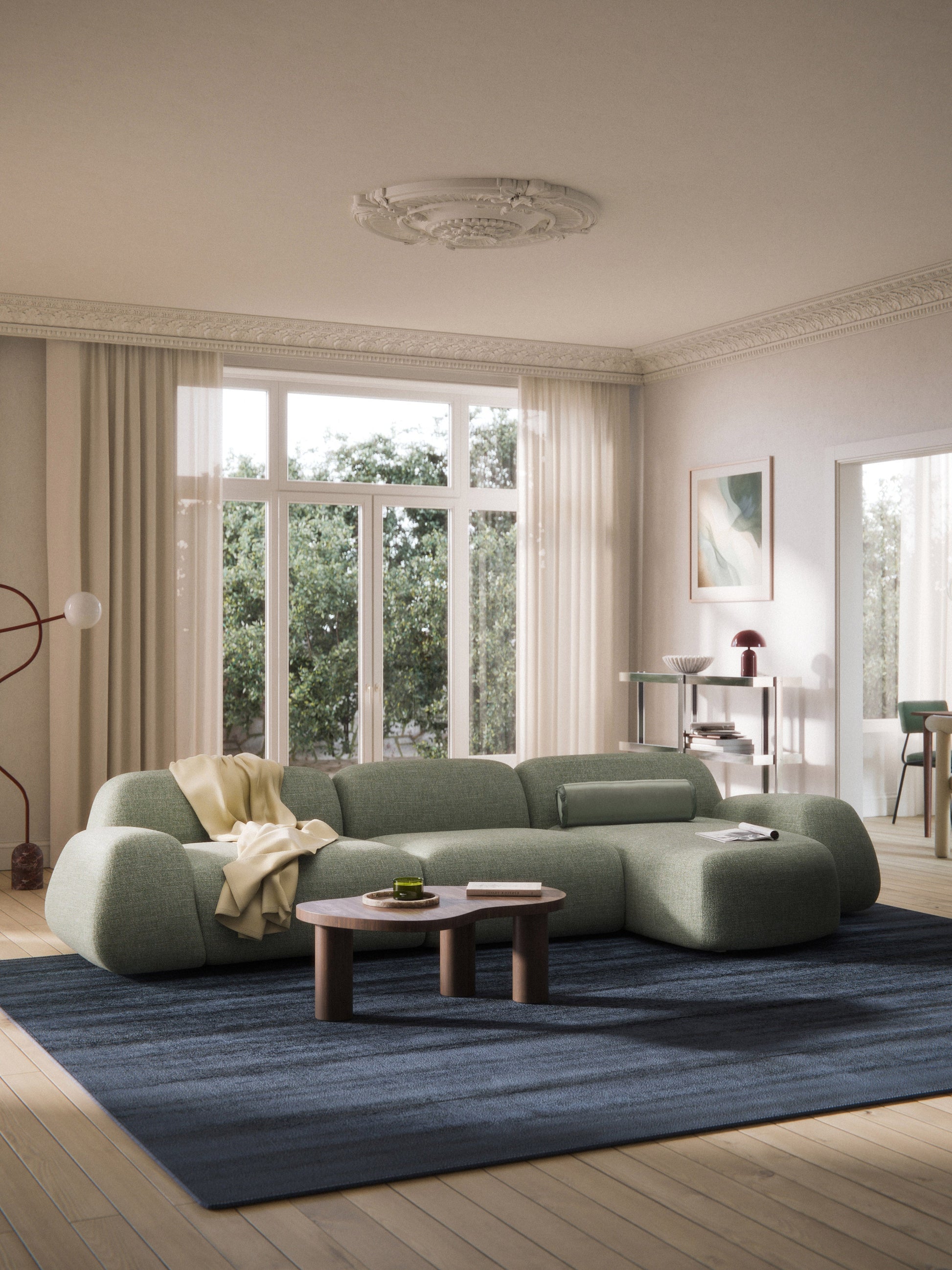 Wolzania Modular Corner Sofa (4-Seater) in Bouclé